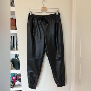 Zara Faux Leather Joggers NWT - Medium